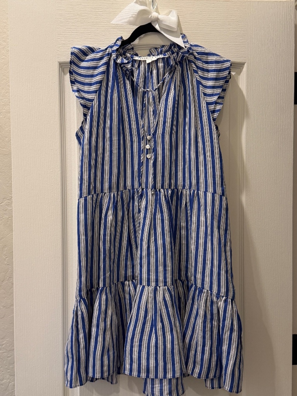 Veronica Beard Striped Tiered Mini Dress-Size 2